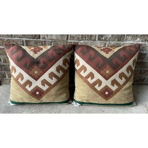 Pair of Elaine Smith Canyon Peak Forest Southwestern Print 20" x 20" Pillows